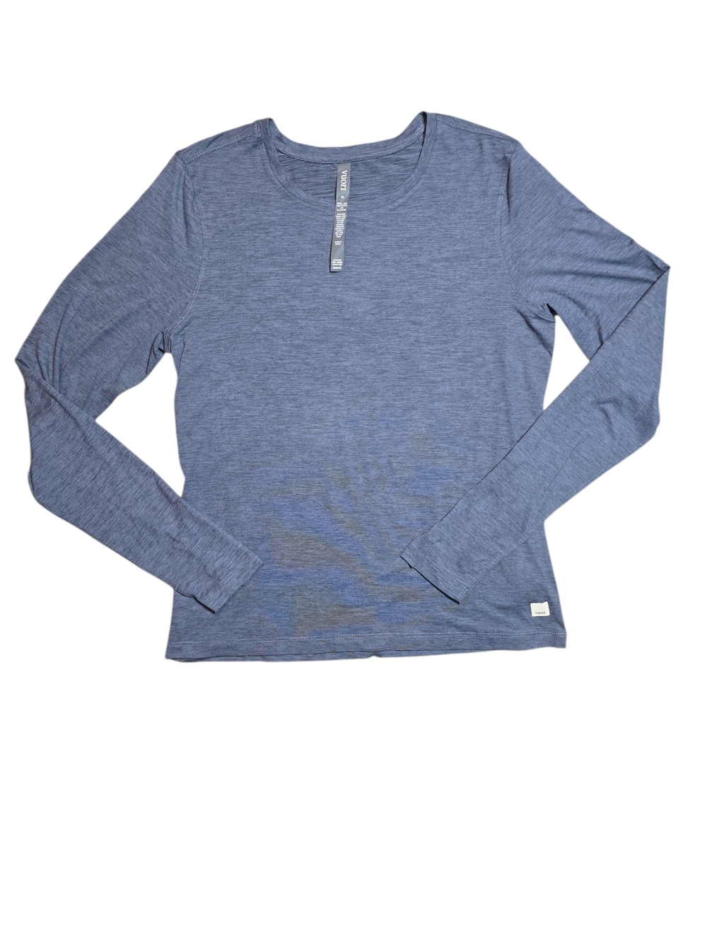Vuori Long Sleeve Halo Essential Crew Tee Heather Blue XL